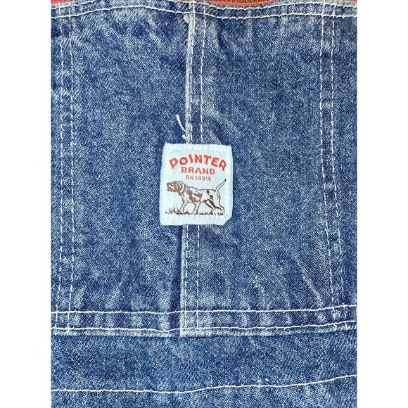 Vintage Mens Jean Denim Bib Overalls Pointer Brand Sz 36 Short Made in USA - Picture 3 of 15